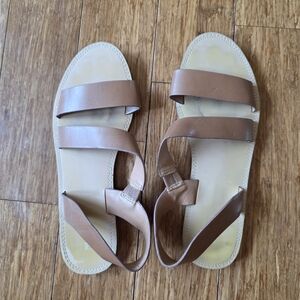 Pull&Bear Tan Leather Sandals